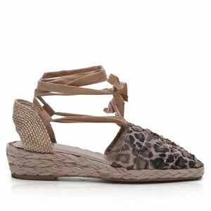 STUART WEITZMAN Leopard Print Espadrille Wrap Around Sandals
